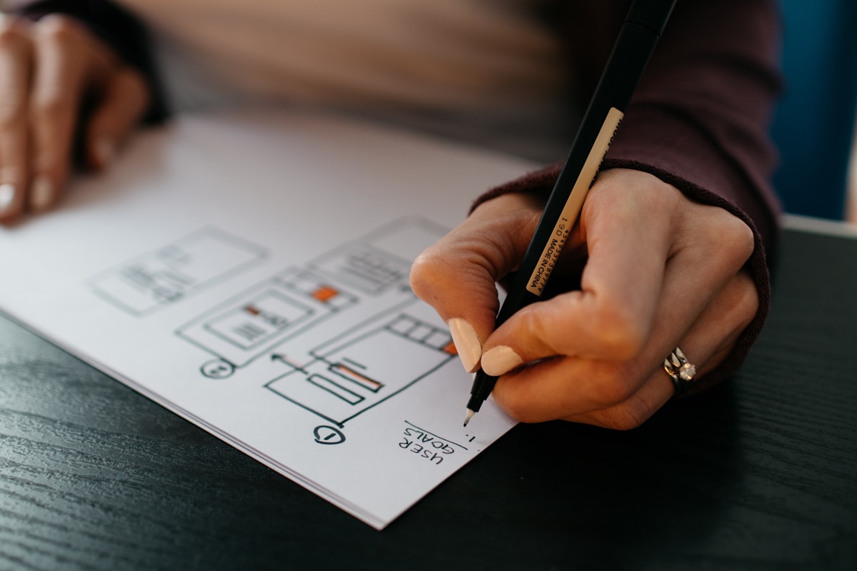UI UX design wireframe workspace for digital products